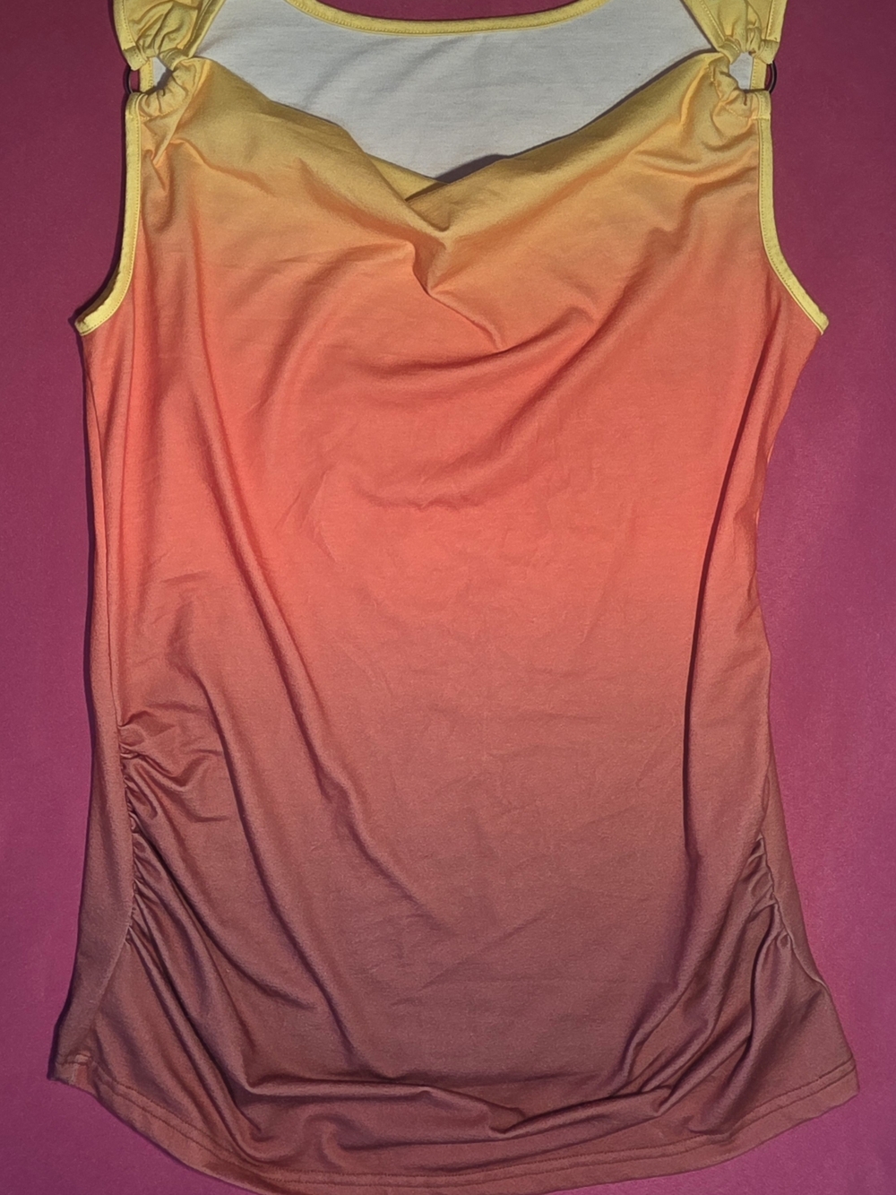 Women’s Ombre Yellow to Burnt Orange Sleeveless Tank Top